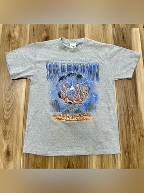 Vintage 90s Y2K Cedar Point Magnum XL-200 Graphic Tee Shirt, Grey, Large